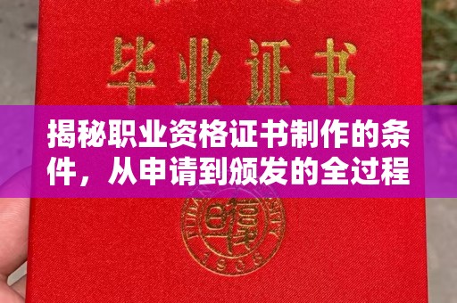 盘山揭秘职业资格证书制作的条件，从申请到颁发的全过程